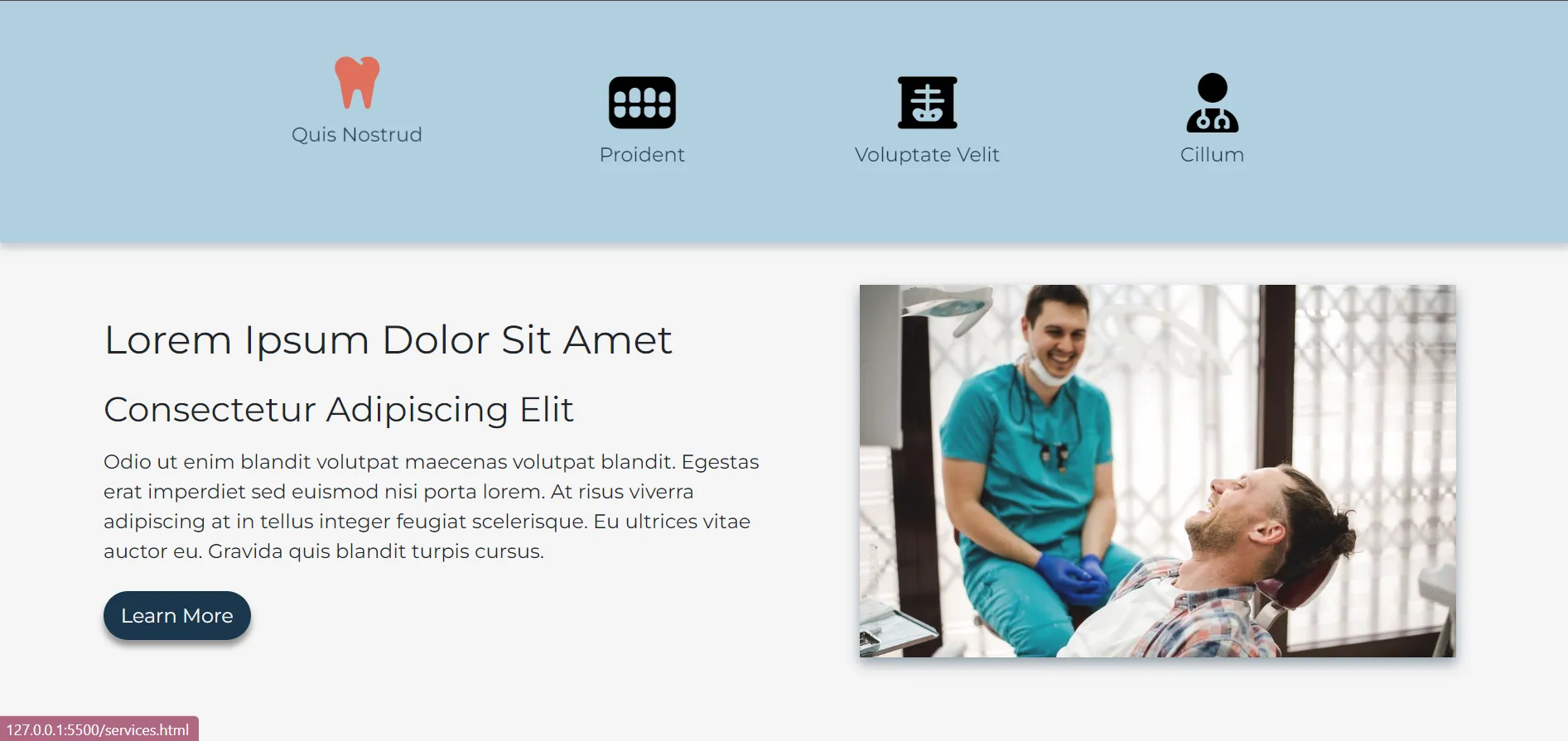 Services page