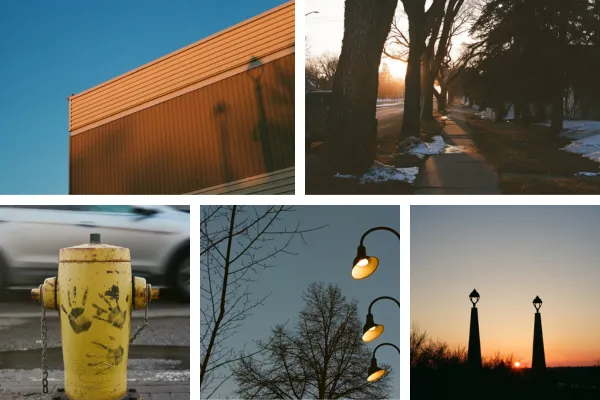 A photo collage of colour 35mm film photos
